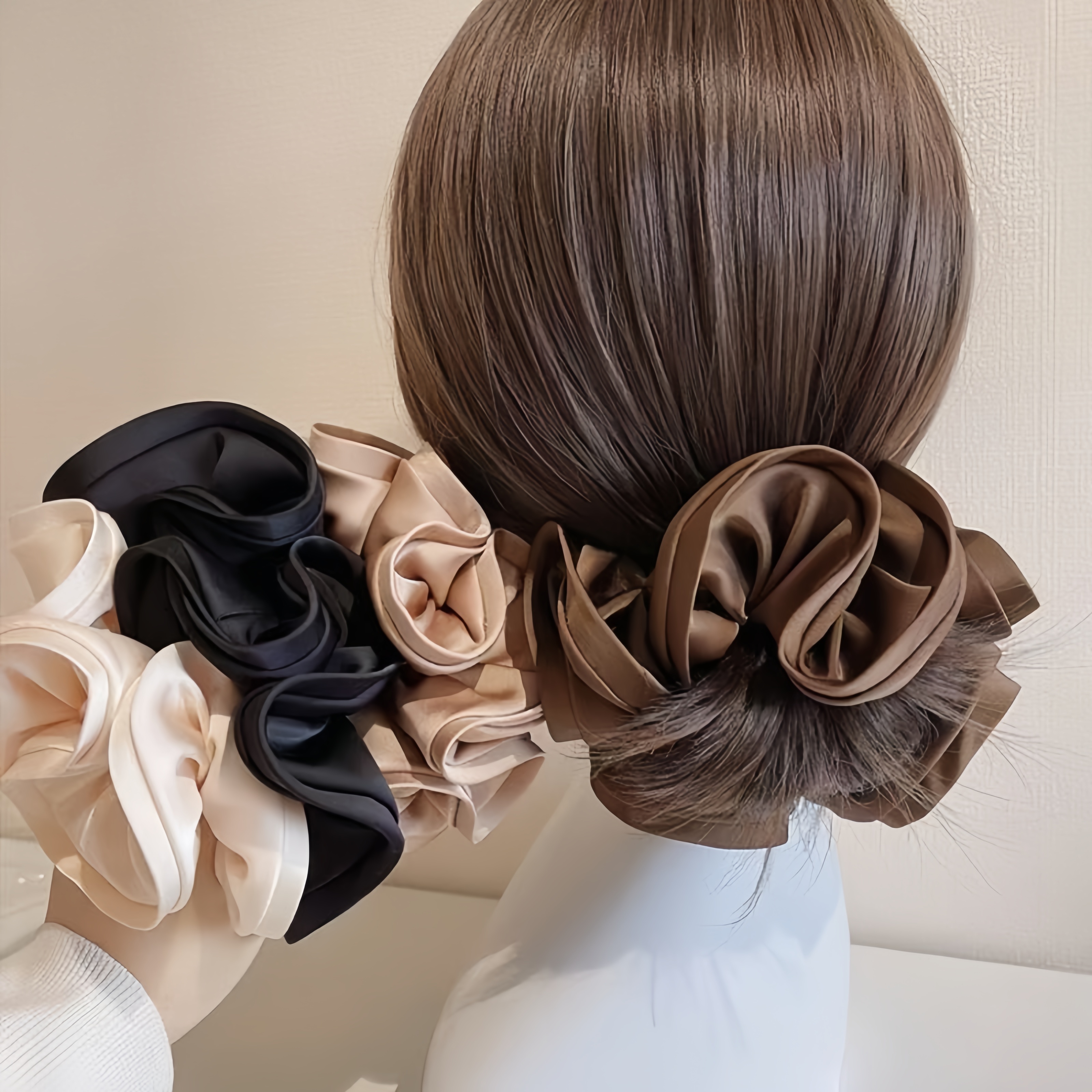 Satin Bow Tie - Korean Big Hair Tie Ribbon Scrunchies