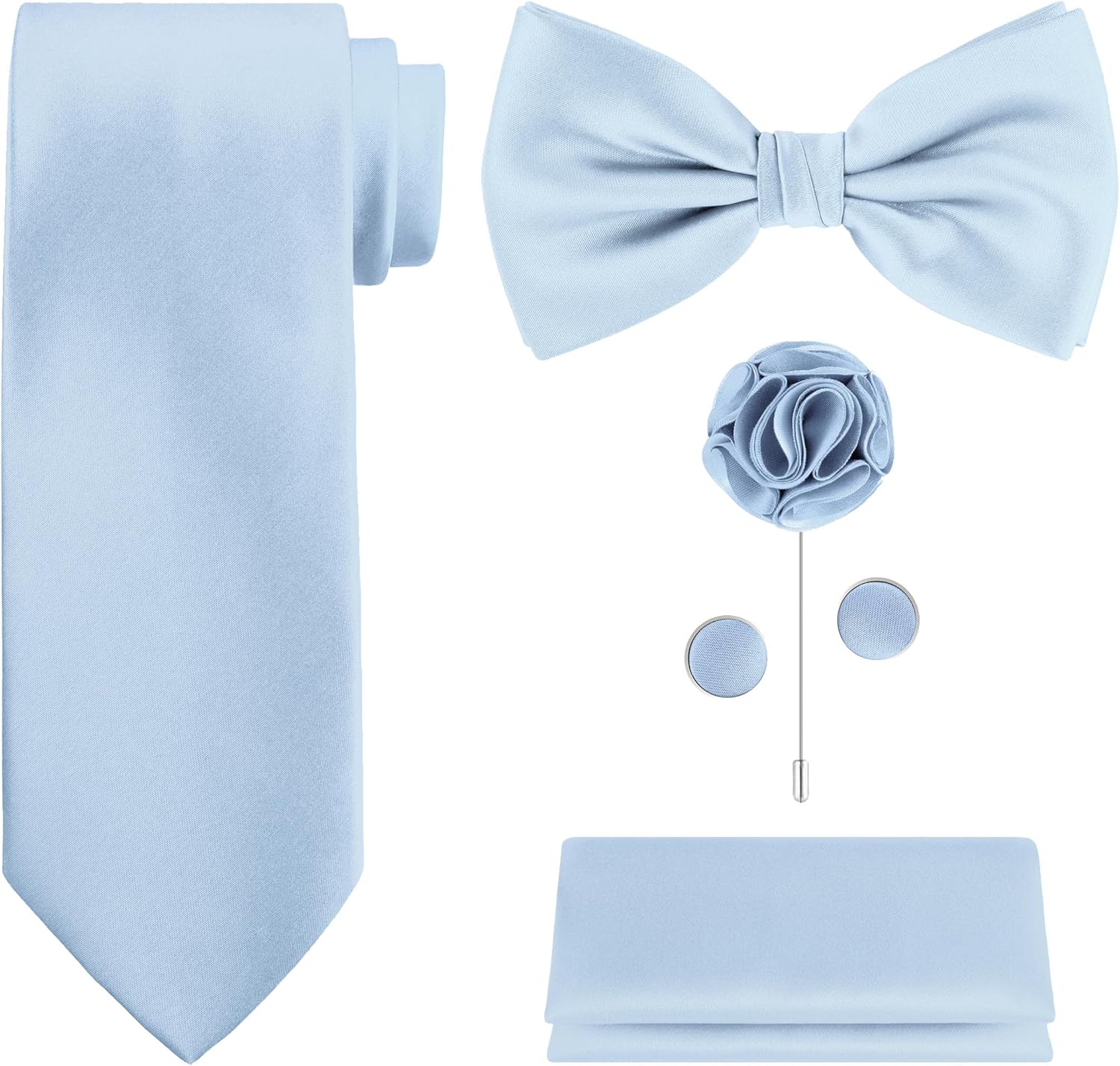 5-Piece Tie Set in White or Bl - Satin Bow Tie 리뷰 및 가격