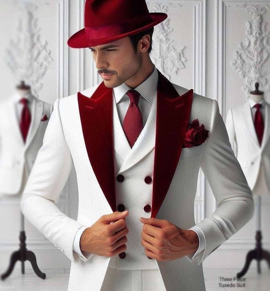 Formal Man Tuxedos Velvet 3 Pc - Men'S Formal Wear For Graduation 리뷰 및 가격