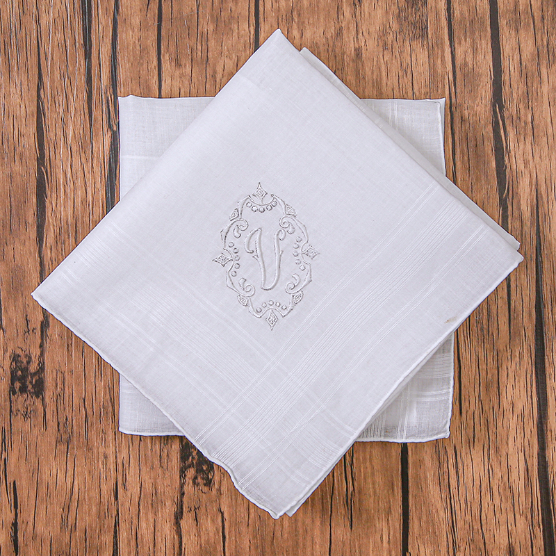 Set of 2pcs Luxurious, Elegant - Monogrammed Handkerchief 리뷰 및 가격