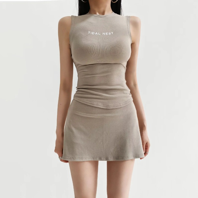 New Letter Printed Round Neck  - Slim Fit Suit Set 리뷰 및 가격