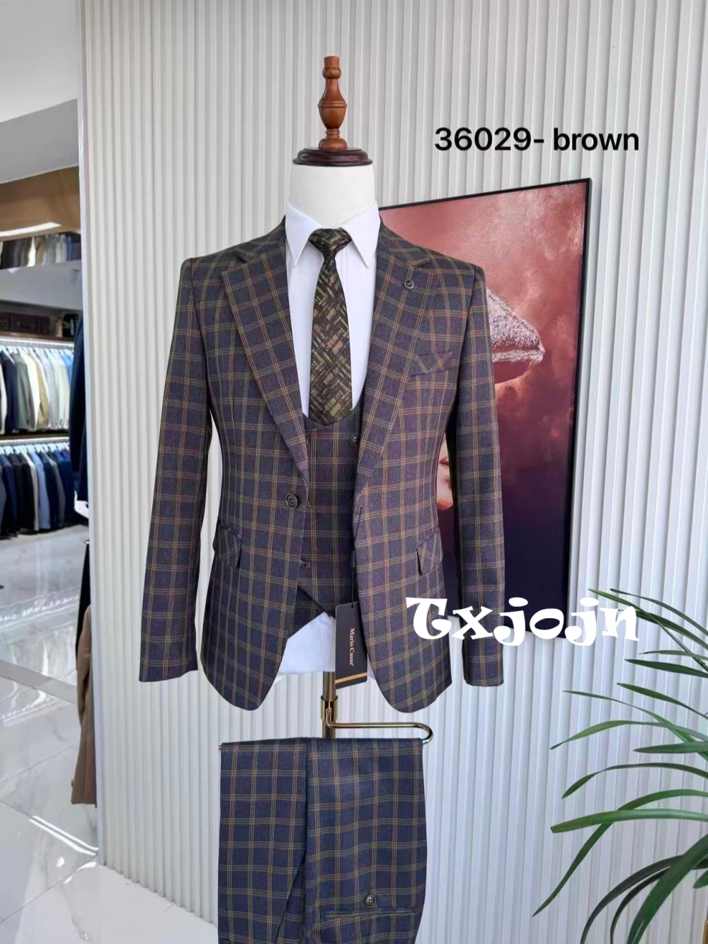 Plaid Men's Handsome Suit Set  - Men Formal Wear Sale 리뷰 및 가격