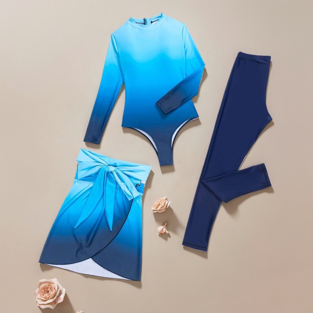 Blue Long Sleeve Swimsuit High - Slim Fit Suit Set 리뷰 및 가격