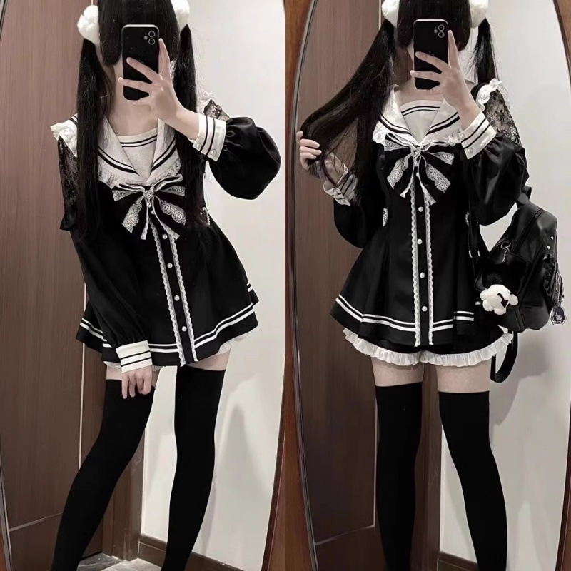 Jirai Kei Sailor Black Dress L - Slim Fit Suit Set 리뷰 및 가격