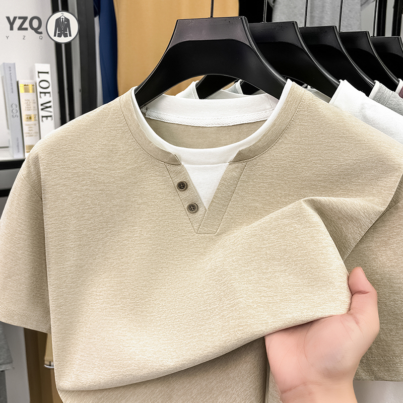 Mens Short Sleeve T Shirt Henl - Slim Fit Suit Set 리뷰 및 가격